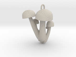 Bunapi Life-Size Mushroom Charm / Pendant in Natural Sandstone