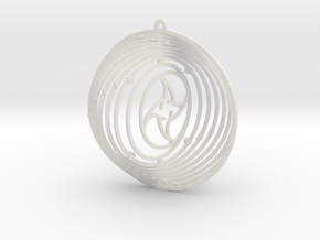 Pendant Wind Spinner Circle Sun and moon in White Natural Versatile Plastic