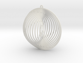 Pendant Wind Spinner Circle in White Natural Versatile Plastic
