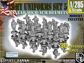 1-285 Army Modern Uniforms Set5 in Tan Fine Detail Plastic