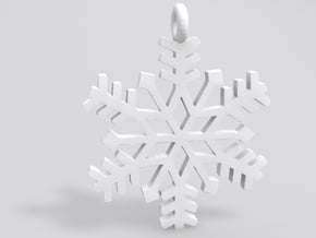 Snowflake Pendant in White Natural Versatile Plastic