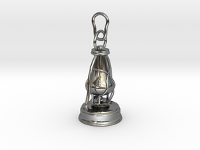 Kerosene lamp - pendant in Fine Detail Polished Silver
