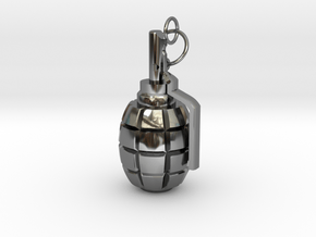 F1 granade pendant in Fine Detail Polished Silver