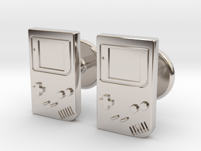 Game Boy Cufflinks in Rhodium Plated Brass