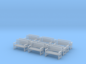 Bench type B - 1:72 scale 12 pcs  in Smooth Fine Detail Plastic