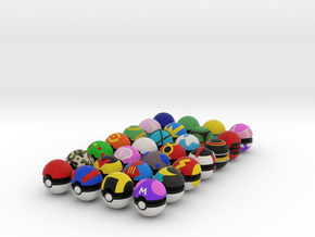 Pokeballs (Complete Set of 28) in Full Color Sandstone