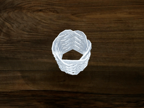 Turk's Head Knot Ring 9 Part X 6 Bight - Size 0 in White Natural Versatile Plastic