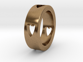 LOVE RING Size-11 in Natural Brass