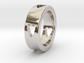 LOVE RING Size-11 in Rhodium Plated Brass