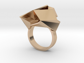 Spaceship Ring v2 Size 7 in 14k Rose Gold Plated Brass