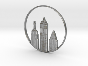New York Pendant in Natural Silver