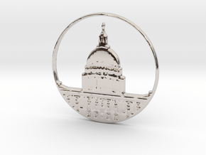 Washington DC Pendant in Rhodium Plated Brass