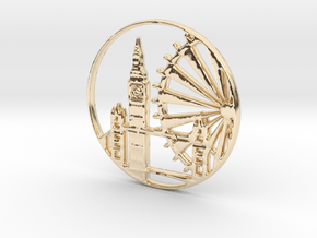 London Pendant in 14k Gold Plated Brass