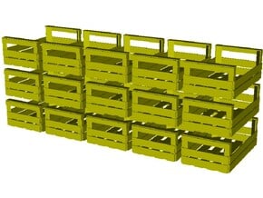 1/15 scale wooden crates x 15 in Tan Fine Detail Plastic