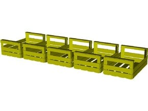1/15 scale wooden crates x 5 in Tan Fine Detail Plastic