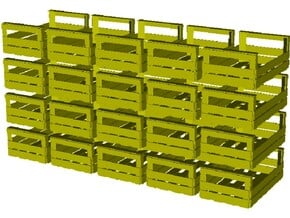 1/18 scale wooden crates x 20 in Smooth Fine Detail Plastic