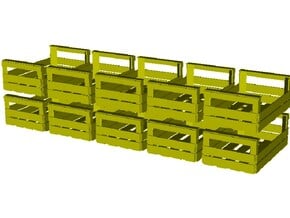 1/18 scale wooden crates x 10 in Tan Fine Detail Plastic