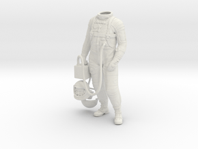 Mercury Astronaut Standing in White Natural Versatile Plastic: 1:12