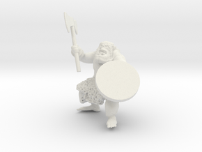 Orc warrior assembled in White Natural Versatile Plastic