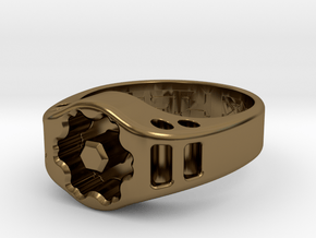 US12.5 Ring XIX: Tritium (Silver) in Polished Bronze