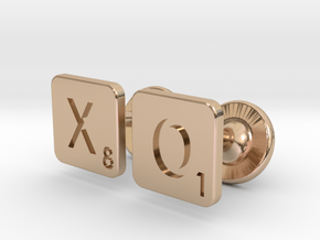 Hugs and Kisses XO Scrabble Cufflinks in 14k Rose Gold