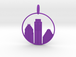 Austin Pendant With Loop in Purple Processed Versatile Plastic