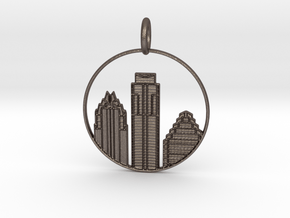 Austin Pendant With Loop in Polished Bronzed Silver Steel