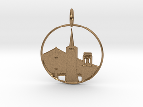 San Francisco Pendant With Loop in Natural Brass