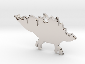 Stegosaurus necklace Pendant 2 in Platinum