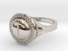 Ring of the Evil Eye in Rhodium Plated Brass: 6 / 51.5