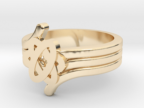 Quantum Wave Ring 2 in 14k Gold Plated Brass