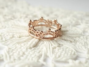 Lace Wrap Ring - Size 6.5 in 14k Rose Gold Plated Brass