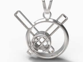 Stopped Time Pendant in Fine Detail Polished Silver