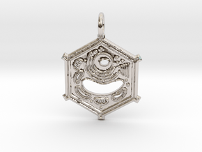 Plant Cell Pendant in Rhodium Plated Brass