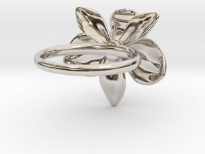 Orchid Ring in Rhodium Plated Brass: 5 / 49