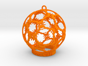 Hundred Cats Ornament in Orange Processed Versatile Plastic