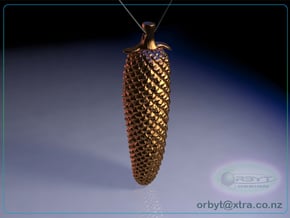 Male Kauri Cone pendant ~ 48mm in Polished Bronze