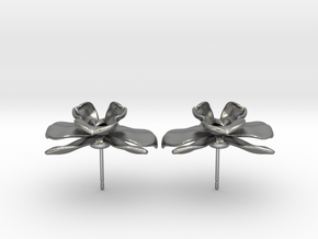 Orchid Earrings in Natural Silver