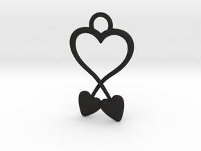 Two Hearts And One Heart in Black Natural Versatile Plastic