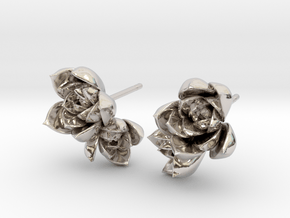 Succulent No. 2 Post Studs in Rhodium Plated Brass
