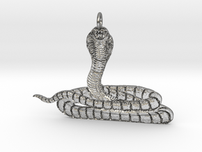 Cobra Pendant in Natural Silver