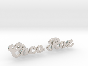 Custom Name Cufflinks - "Coco & Roz" in Platinum