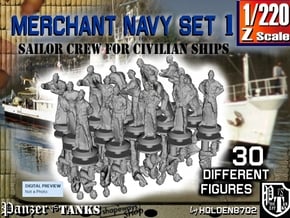 1-220 Merchant Navy Crew Set 1 in Smoothest Fine Detail Plastic