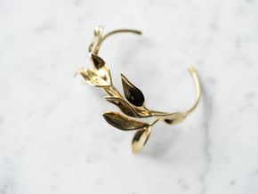 Laurel Leaf Cuff in Polished Brass