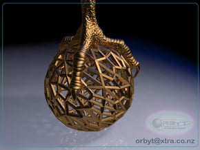 Raptor Claws - Orb & Eagle's Foot pendant ~ 46mm in Polished Bronze