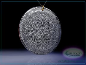 C. Asteromphalus (Ehrenberg) Diatom pendant ~ 39mm in Polished Bronzed Silver Steel