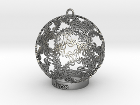 Aves Ornament for lighting in Natural Silver