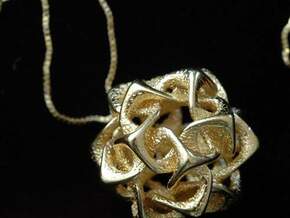 Icosahedron I, pendant in Polished Gold Steel