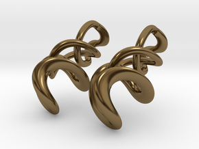 Tumbling loops earrings in Polished Bronze (Interlocking Parts)