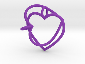 Two Hearts Interlocking in Purple Processed Versatile Plastic